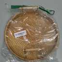 DECRAFTS Round Rattan Tray Woven Bread Basket with Handles Small Cracker Tray for Serving Dinner Parties Coffee Table Tea (Natural 11 inches Diameter)