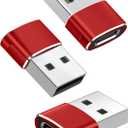 Basesailor USB to USB C Adapter 3 Pack,Type C Female to USB A Male Charger Cable Converter for Apple Watch Ultra iWatch Series 8 7 SE,AirPods Pro 2, 14 13 12 11 Plus Max,iPad 9 10 Air 4 5 Mini 6 (Red)