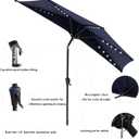 C-Hopetree 9 ft Half Round Outdoor Patio Market Wall Umbrella with Solar LED Lights and Tilt
