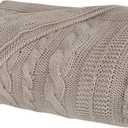 Delara Organic Cotton Throw Blanket 50x70 inches, GOTS Certified Cable Knitted Throws Blanket for Sofa Couch Bed, Baby Nursery, Lightweight Cozy Warm Decorative Blanket All Season Use (Light Grey)