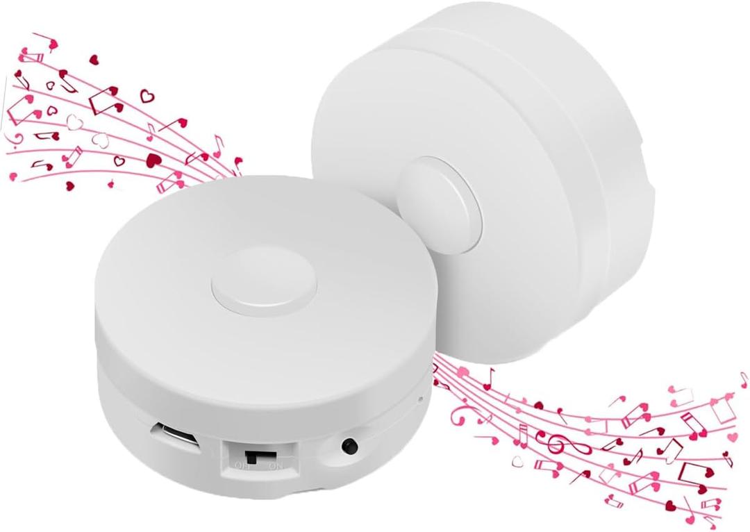 195 Seconds Message Voice Recorder, Voice Recording Button Record Custom Messages for Crafts, Stuffed Bear, Baby Doll,Pillow and Xmas Halloween New Year Birthday Presents White-2P