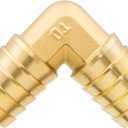 Yoebor Brass Hose Barb Fitting, 90 Degree Elbow, 1" Barbed x 1" Barbed (Pack of 2)