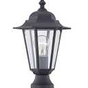 WISBEAM Outdoor Post Light, Pole Lantern, E26 Base 60W Max, Aluminum Housing Plus Glass, Wet Location Rated, ETL Qualified, Bulbs not Included, Black