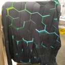 Geometric Green Black Neon Comforter Set 7 Piece in A Bag Light,Light Honeycomb 7PCS Bedding Set Queen for Teen Boys,Modern Bedding Quilt Set Geometry Decor Bed Sheet Set Microfiber Lightweight