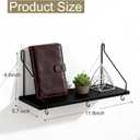 2 Pack Black Cubicle Shelf With Hooks For Fabric Walls, 12'' Wooden Office Cubicle Accessories for Work, Floating Wall Shelf for Decor, Hanging Organizer for Cubicle Wall Storage & Office Decorations