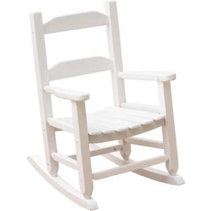 Toddler Rocking Chair Kids Child Wooden Small Baby Comfy Rocker Chairs Furniture for Nursery Bedroom Livingroom Outdoor Reading Room, Ages 3-6, Anti-Tip Design Safe & Sturdy White, 19.7"D x 16.2"W x 23.5"H
