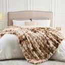 NEWCOSPLAY Faux Fur Throw Blanket Tie Dye Luxury Fluffy Thick Warm Bubble Blanket for Couch Sofa Bed 1000GSM (Tie Dye Bubble Thick, Throw(50"x60"))