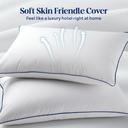 Unikome Hotel Collection Bed Down Feather Pillows for Sleeping, Medium Firm Feather Down Pillow Inserts Queen Size Set of 2 Soft Cozy Cooling Bedding Bed Pillow, 20 x 30 Inch