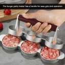 Mini Burger Press,Sausage Patty Press,Slider Burger Press to Make 3 Patties at A Time,Round Slider Press for Mini Burgers,Hamburger Patty Press for Mini Burger,Barbecue,Picnic,Camping, Etc