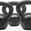 Yes4All Kettlebell Sets, 5 - 10 - 15 - 20 - 25 - 30 LB Cast Iron Strength Training Kettlebells, Wide Handles & Flat Bottom, Multi-Level from Beginners to Pros for Strength Training & Home Gym