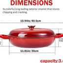 Vivicreate 3.5 Quart Enamel Cast Iron Dutch Oven Pot with Lid Enameled Cookware for Baking, Roasting, and Braising Durable Cast Iron Pot for Stove Top and Oven Use