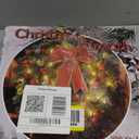 Lulu Home 16 Inch Pre-lit Christmas Wreath with Hook, Battery Operated Christmas Wreath Decorative Christmas Balls Hanging Ornament, Artificial Door Wreath 40 Clear LED Lights