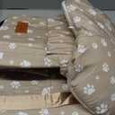 Cullaby Dog Car Seat for Small Dogs (Under 15 lbs)  Center Console Pet Carrier with Safety Belt, Storage Pockets & Removable Washable Cover (Khaki Car Seat)