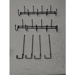 Detachable Over The Door Hanger, Adjustable Drill Free 7 Hooks Hanger for Home and Office (Black)