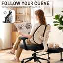 Criss Cross Office Chair - Ergonomic Cross Legged Office Chair with 3D Armrest &Dual Back Support - Wide Desk Chair with Stretchable Rotating Footrest for Yoga Kneeling Meditation Home Office
