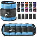 Sportneer Adjustable Ankle Weights Set - 1 Pair (2-10 lbs) Removable Sandbags for Women & Men, Comfortable Neoprene Leg Weights for Walking, Running, Pilates, Yoga, Home Workout & Physical Therapy