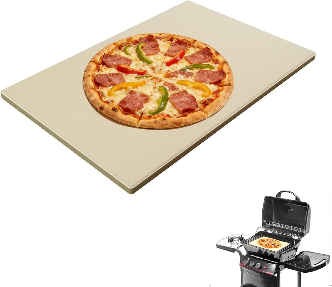 24'' Extra Large Pizza Stone Baking Stone Cordierite Bread Stone for Oven Grill, Cooking Stone for Grill Rectangular, Thermal Shock Resistant, Ideal for Baking Different Sizes of Pizzas or Bread, 24" x 17 3/4"