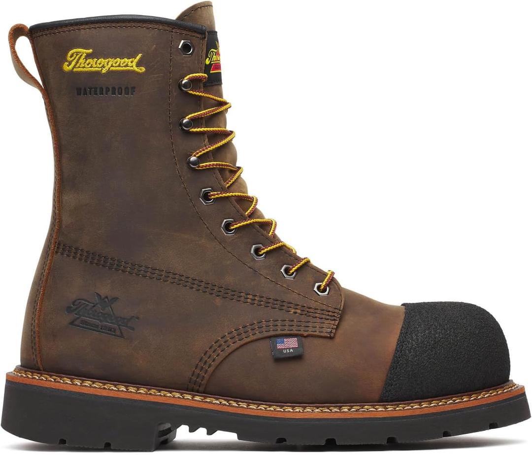 Thorogood Men's Hammerhead Series 8" Waterproof Nano Safety Toe Work Boot (10.5), Crazy Horse 
