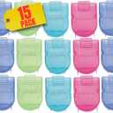 1InTheOffice Cubicle Clips, Assorted Colors Cubicle Clips for Fabric Walls, 15 Pack (Green, Purple, Pink)