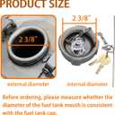 Fokes Locking Diesel Fuel Cap 2 3/8" Compatible with Freightliner M2 Small Semi Box Trucks Fuel Tank, Semi Truck Tank Locking Gas Cap Replace FTA-C-13
