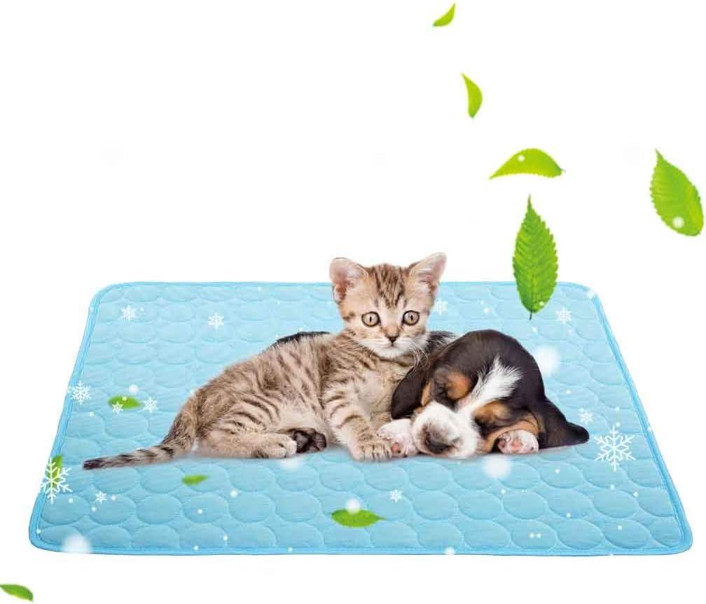 Pet Cooling Mat for Dogs Cats, Summer Dog Cooling Pad for Pet Dog Cooling Blanket for Beds, Sofa, Floors (28"x22", Blue)