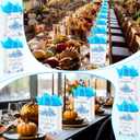 Yexiya 24 Set Thanksgiving Baby Shower Gifts Bags Bulk Fall a Little Pumpkin Is on The Way Bags with Tissue Paper Autumn Baby Shower Gender Reveal Thanksgiving Party Supplies Decorations (Blue)
