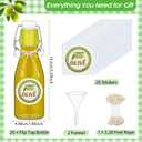 Queekay 20 Pack Mini Swing Top Glass Bottles for Vanilla Extract Homemade Olive Oil Bottles with Lids Airtight Cap Lids Labels for Wedding Baby Shower Favors(5.07 oz,Clear)