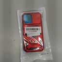 SunStory Phone Case for iPhone 16 Case with HD Screen Protector & Slide Camera Cover & Rotated Ring Kickstand, [Military-Grade] Phone Case for iPhone 16 6.1" (Red)