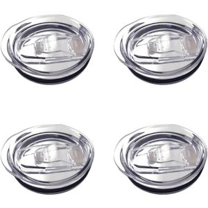 4 Pack 20 oz Skinny Tumbler Replacement Lids Plastic Splash Covers tops for 20 oz coffee cup lids Clear Cup Covers for 2.64 Inch Mouth Tumbler Cooler