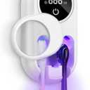 Toothbrush Sanitizer Holder, Upgraded UV Toothbrush Holder with Dual-Mode Clean & Fan Dry, LED Smart Screen, Auto-Inductive Cover, Toothbrush Wall Mounted Cleaner Organizer for Bathroom, Trip (White)