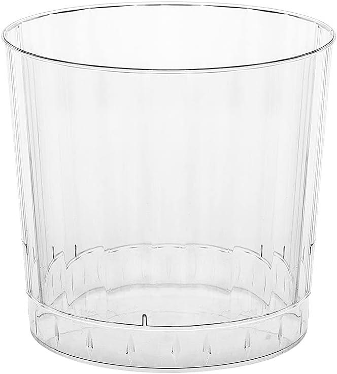 Party Essentials Deluxe/Elegance Hard Plastic Party Cup/Old Fashioned Tumbler/Cocktail Glass, 80 Count (Pack of 1), Clear