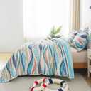 HoneiLife Coastal Quilt Sets Queen - 3 Pieces Beach Quilt Sets Ocean Bedspreads Lightweight Coverlets Nautical Bed Cover All Season Quilts  Queen/Full-90"x 96", Orange-flowing Sands