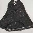 Women Mini Beach Dresses Trendy Knit Hollow Out Crochet Cover Up Sexy Halter Backless Sundress Tie Up Boho Swimsuit S