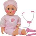 Interactive Talking Baby Doll Doctor Set Toy Pack for Kids  14 Doll with Lights, Sound Effects, Pretend Play Dr Checkup Accessories  Pink Newborn Hospital Care Nursing Playset for Toddler Girl 3+