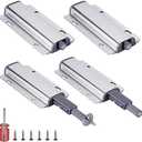 ELYUAN 4 Pack Magnetic Push Latches Push to Open Door Latch Cabinet Hardware Metal Magnet Heavy Duty Touch Push Release Lock for Cabinet Drawer Closet Wardrobe Kitchen Hidden Door Silver, Pack 2