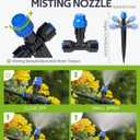 HIRALIY 118FT Greenhouse Misting Drip Irrigation Kit with Water Timer, Quick Connector Design Garden Watering System, Automatic Irrigation System with Tubing, Nozzles for Hanging Plants, Raised Bed