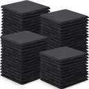 60 Pieces Slate Drink Coasters, GOH DODD 4 Inch Black Coasters Stone Coaster Set, Laser Engraving Blanks with Anti-Scratch Bottom for Home Office Kitchen Housewarming Gifts Wedding Party, Square