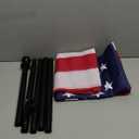 American Flag with Pole Kit - Includes 6ft Tangle Free Metal Flag Pole,4x6 Embroidered US Flag,Mount Holder Bracket,for Outside House,Front Porch,Outdoor,Black