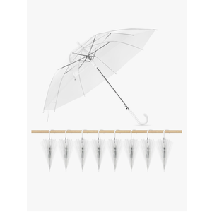 8 Clear Wedding Umbrellas Bulk, High-Visibility Transparent Rain Umbrella, Firm and Durable, Easy Operation, Large Clear Umbrella for Wedding Bride Groom Photography Golf Outdoor