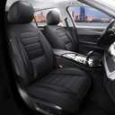 Car Seat Covers Full Set, 5Pcs Universal Leather Seat Covers for Cars, Waterproof Front and Rear Seat Covers Breathable Automotive Vehicle Seat Cover for Most Trucks, SUVs, Sedans, Black