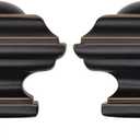 KAMANINA Square Replacement Finials for 1 and 7/8 Inch Black Curtain rods, M6 Screw Rod Finials, Set of 2