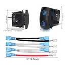High Low Beam Headlights Rocker Switch, ON Off ON DPDT 7 Pins, 20A 12V 10A 24V DC, with Jumper Wires for Car Boat Truck RV SUV ATV UTV Trailer, Blue