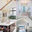 8-Light Gold Chandeliers for Dining Room, Farmhouse Dining Room Light Fixtures, Rustic Candle Chandelier Light Fixtures for Living Room, Kitchen, Staircase, Entryway, Foyer
