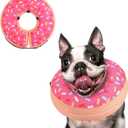 Supet Inflatable Dog Cone Collar for Large Medium Small Dogs, Soft Cone Collar for Dogs Cats, ECollar Doggie Neck Donut Dog Cone Alternative After Surgery (M(Neck 9"-13"), Donut Pink)