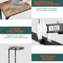 C-Shaped Side Table for Couch - Small Coffee Stand Sofa Tray Desk with Metal Frame and Waterproof Scratch Resistant, Modern End Accent for Living Room, Bedroom, Small Spaces, Rustic Brown