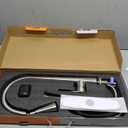 PUSU 18 inch High Brushed Nickel Kitchen Faucet with Pull Down Sprayer, Single Handle Nickel Kitchen Sink Faucet for RV Sink, Laundry, Bar Camper with Water Lines, Stainless Steel