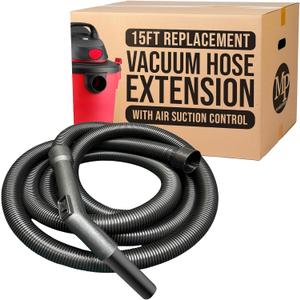 MP Maresh Products Vacuum Cleaner Replacement Hose - Vacuum Hose Extension for Wet Dry Vacuums, Heavy Duty Crushproof Industrial Grade 15 Foot Hose by 1-1/4 Inch Air Suction Control Connector - Black MP Maresh Products Vacuum Cleaner Replacement Hose - Vacuum Hose Extension for Wet Dry Vacuums, Heavy Duty Crushproof Industrial Grade 15 Foot Hose by 1-1/4 Inch Air Suction Control Connector - Black