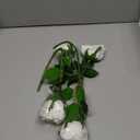 YalzoneMet 3.5'' Big Bloom White Rose Artificial Flowers 4Pcs Real Touch Rose Faux 17.7 Inch Long Stem Austen Roses Peonies Fake Flowers for Home Kitchen Party Christmas Flower Wedding Decor