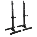JupiterForce Adjustable Squat Rack Stands Pair of Sturdy Steel Bench Press Rack, Barbell Rack, 40''-66'' 550lbs Max Load Portable Weight Lifting Dumbbell Racks Stands for Home Gym, Black