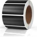 Black Rectangle Stickers 2 x 1 Inch Color Coding Labels Vinyl Roll Self-Adhesive Waterproof Removable 500 PCS
